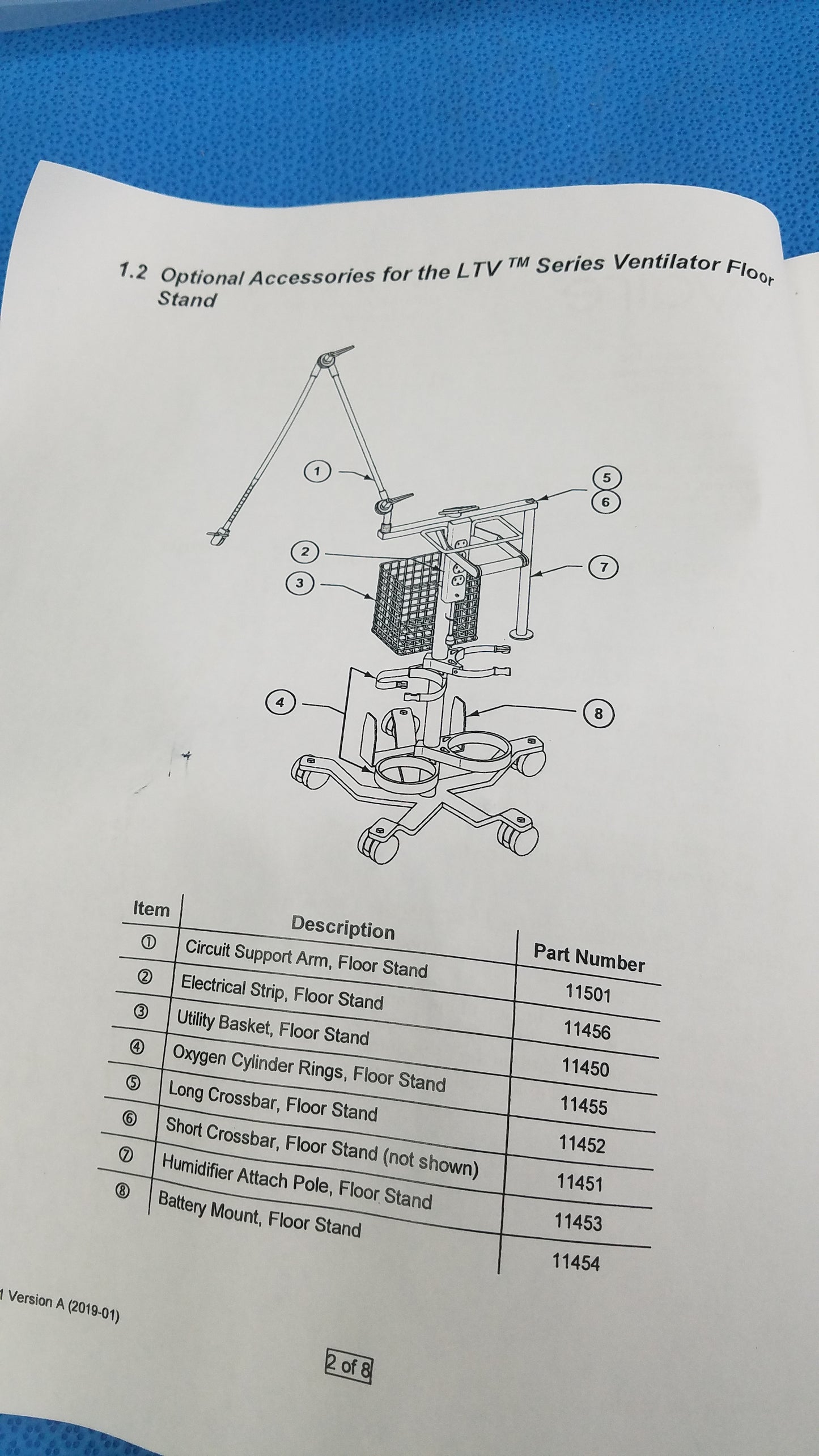 Vyaire Medical LTV Series Ventilator Floor Stand