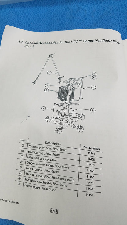 Vyaire Medical LTV Series Ventilator Floor Stand