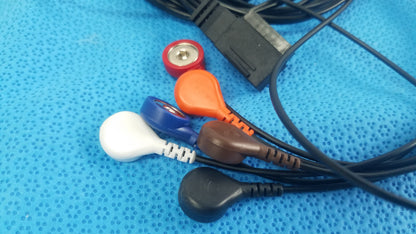 ECG 5-Lead Wire Patient Cable Snap Style Connection Set