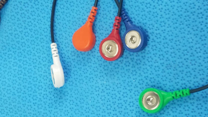 ECG 5-Lead Wire Patient Cable Snap Style Connection Set