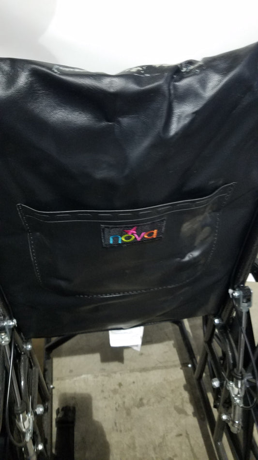 Nova Folding Manual Wheelchair - Lightweight Black Padded Comfort Seat