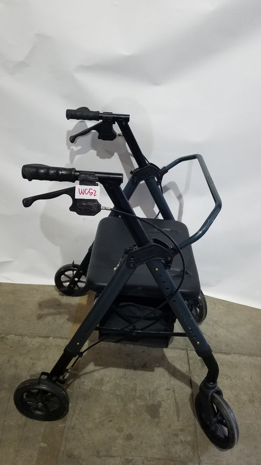 Nova Rolling Walker for Seniors, 4-Wheel Rollator with Seat, Black