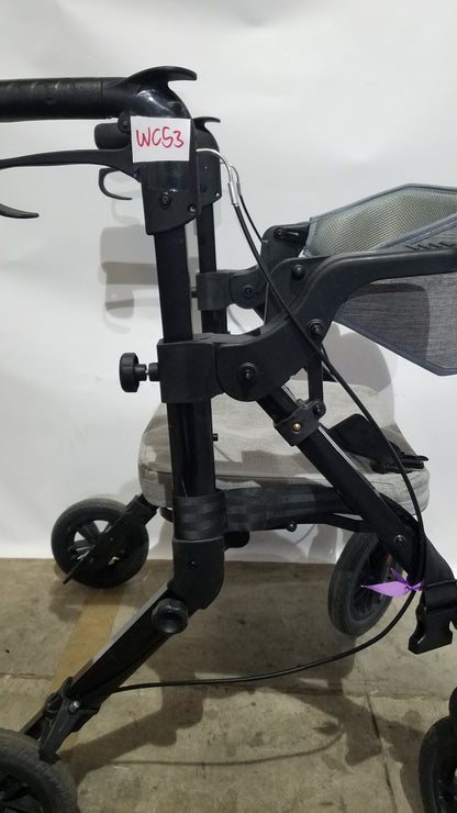 ELENKER 2-in-1 Folding Rollator Walker & Transport Chair - SILVER Mobility Seat