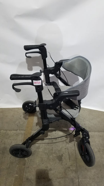 ELENKER 2-in-1 Folding Rollator Walker & Transport Chair - SILVER Mobility Seat