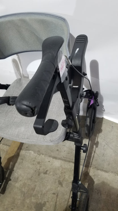 ELENKER 2-in-1 Folding Rollator Walker & Transport Chair - SILVER Mobility Seat