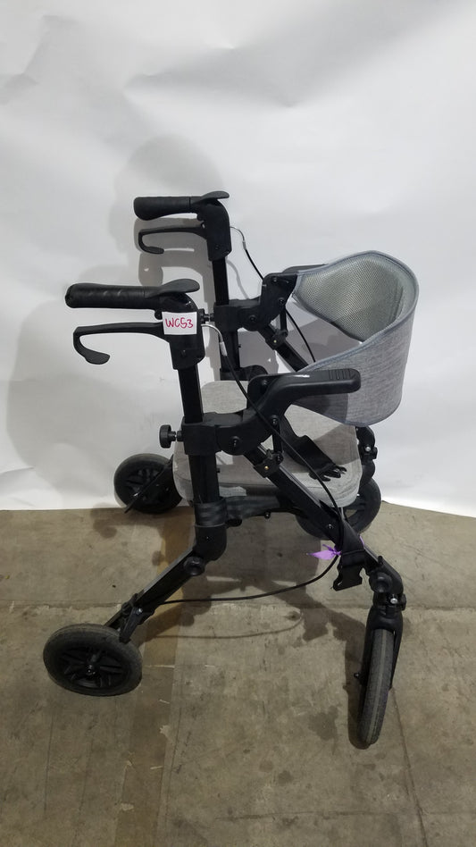 ELENKER 2-in-1 Folding Rollator Walker & Transport Chair - SILVER Mobility Seat