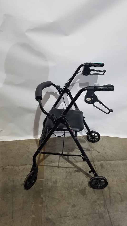 Black Equate Rolling Walker for Seniors with Seat and Wheels