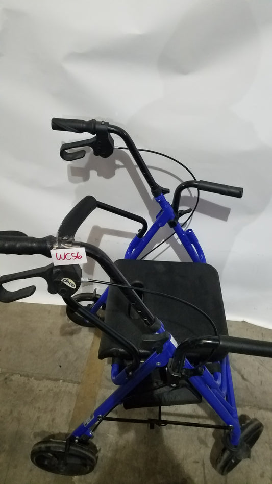 Drive Medical Steel Folding Rollator Walker with Seat