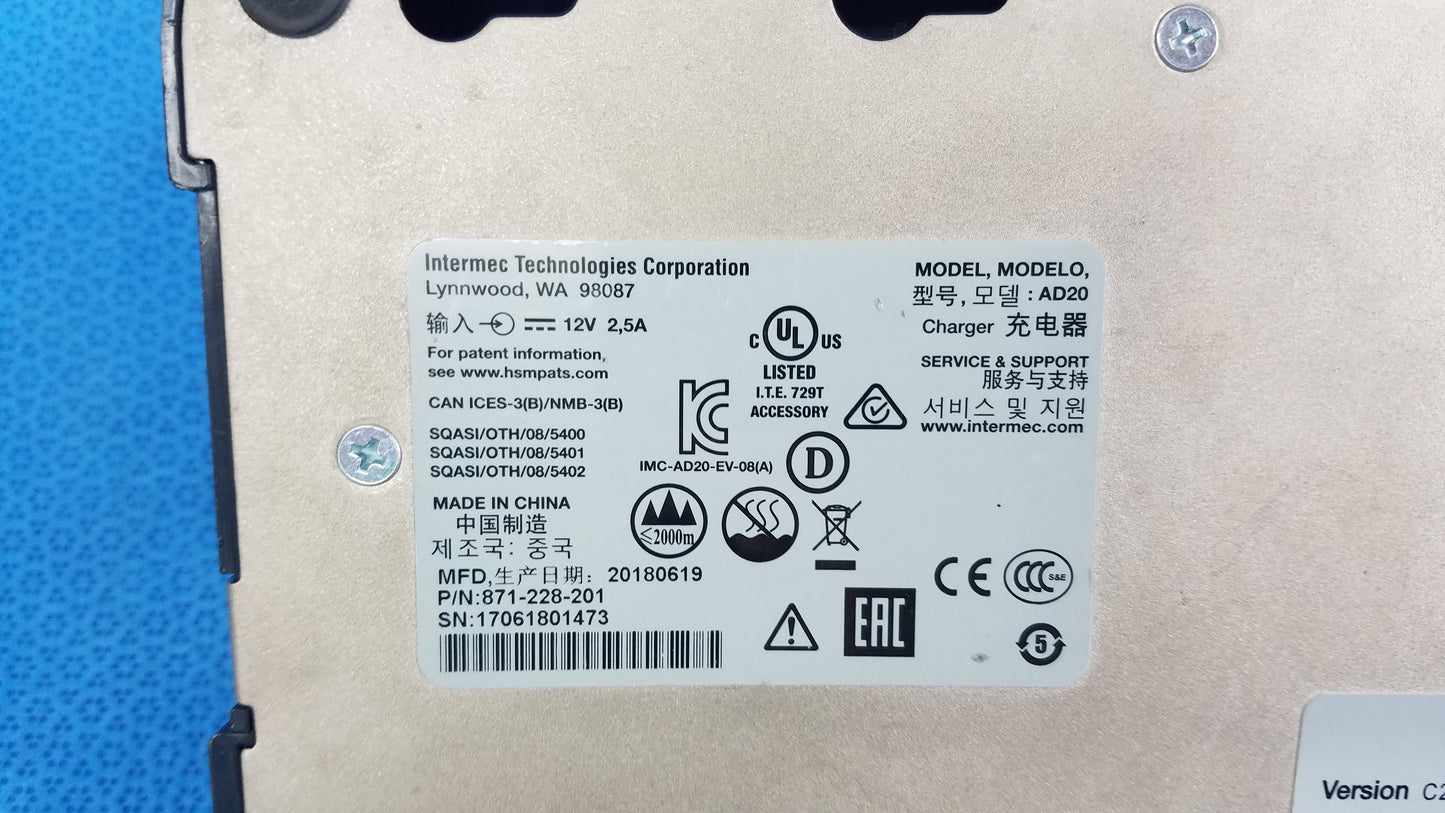 Intermec CK3X Wireless Barcode Scanner With AD20 Charging Base