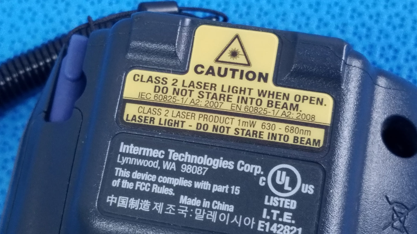 Intermec CK3X Wireless Barcode Scanner With AD20 Charging Base and Omnihil AC/DC Adapter