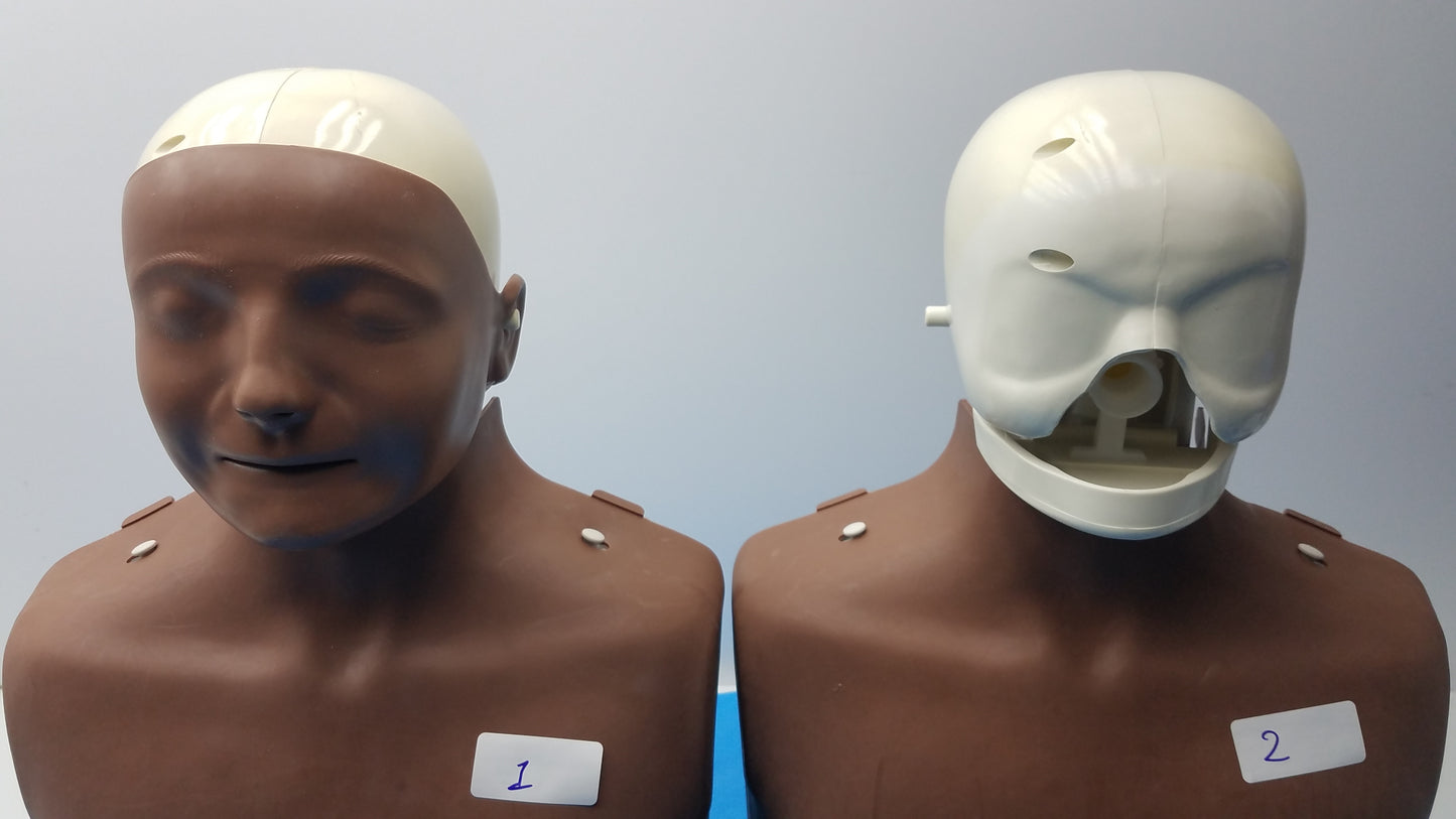 Lot of 2 Laerdal Little Anne CPR Manikins Dark Skin Torsos 1 Missing Face