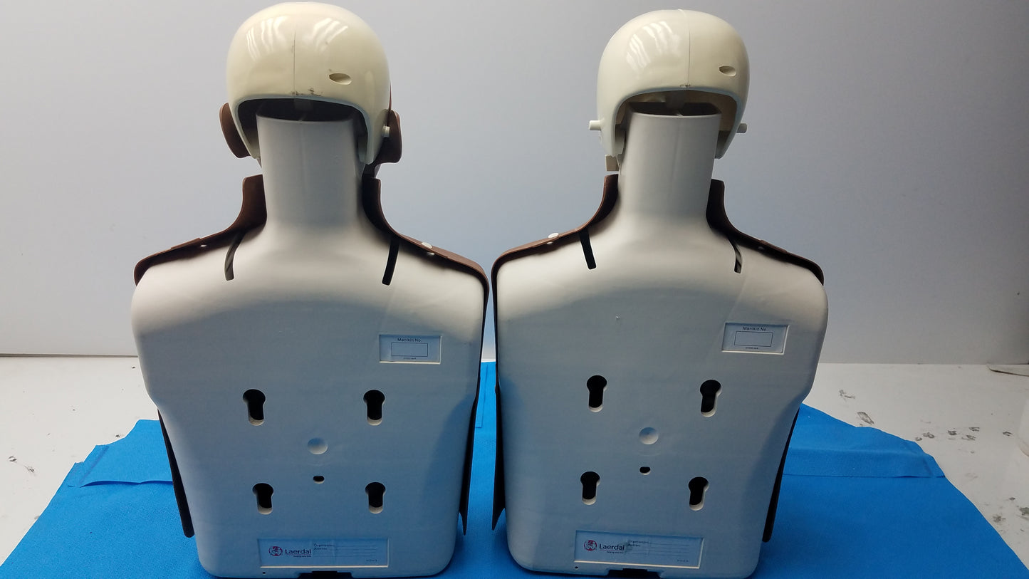 Lot of 2 Laerdal Little Anne CPR Manikins Dark Skin Torsos 1 Missing Face