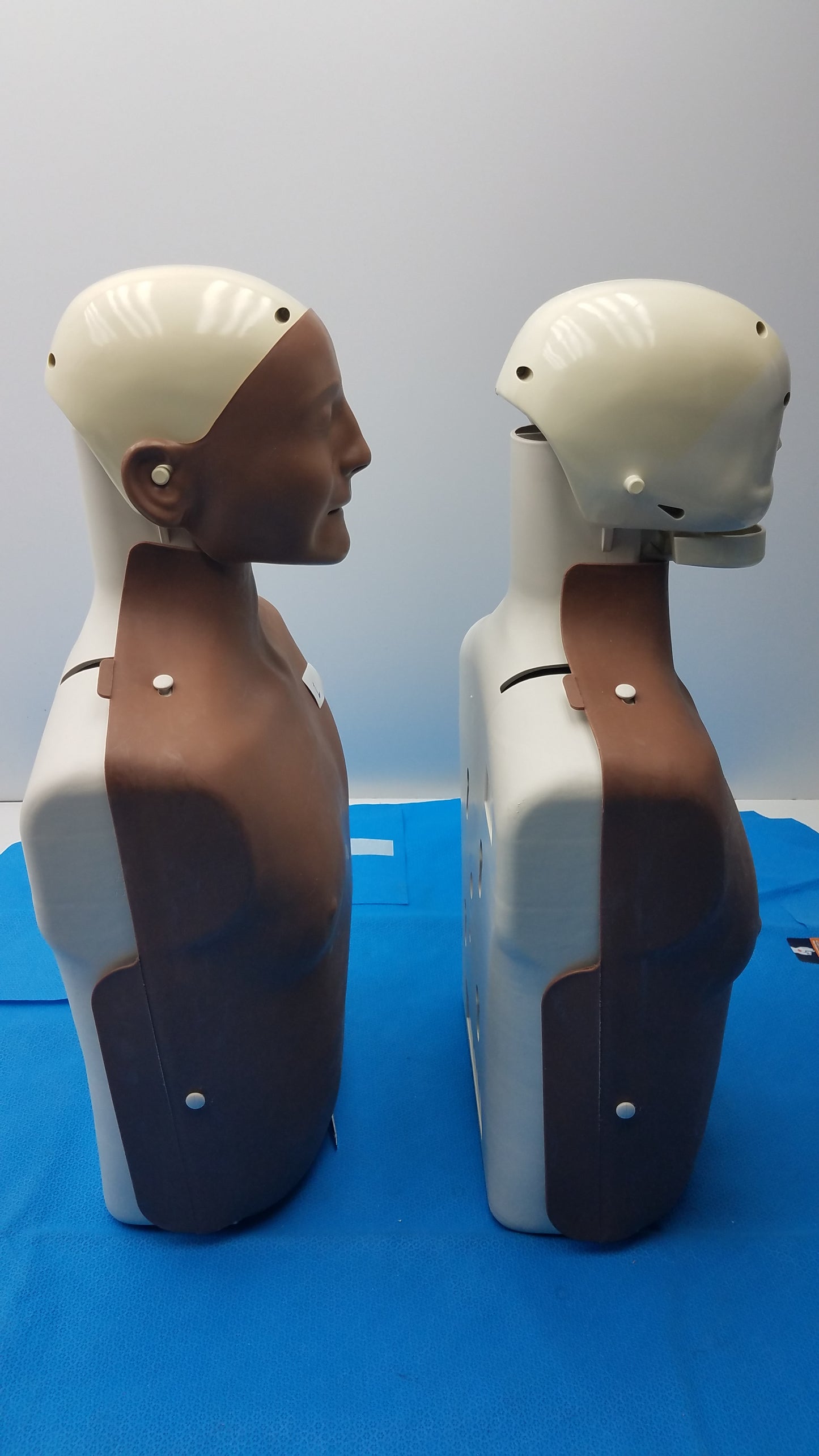 Lot of 2 Laerdal Little Anne CPR Manikins Dark Skin Torsos 1 Missing Face