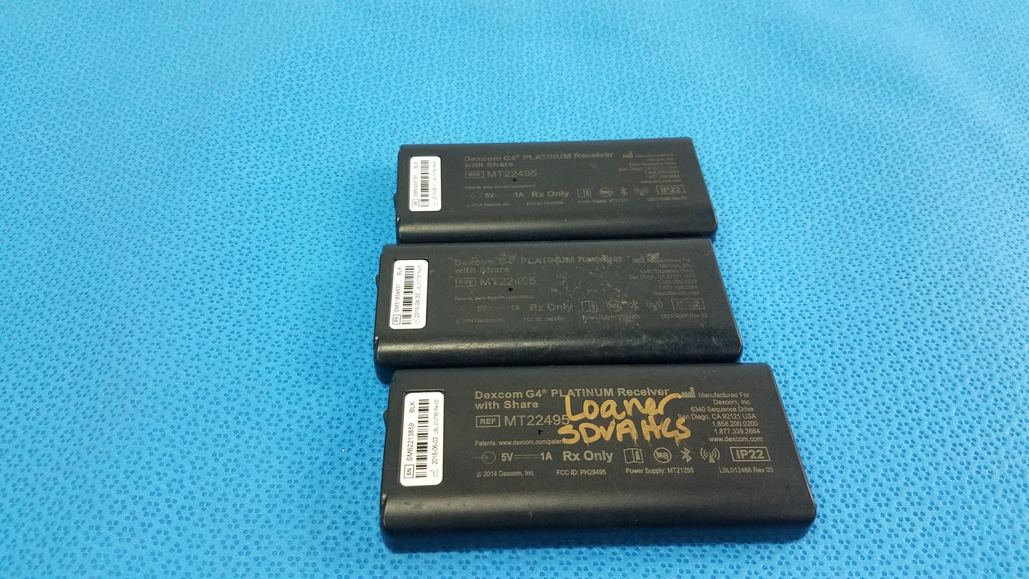 Lot of 3 Dexcom G4 Platinum Receiver With Share Ref MT22495