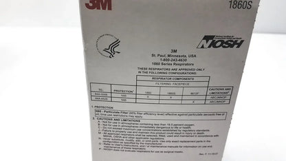 3M 1860S Small Health Care Particulate Respirator and Surgical Mask Exp 10-2026 - N95