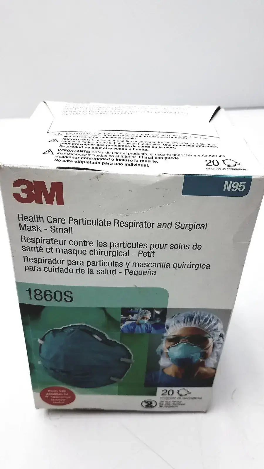 3M 1860S Small Health Care Particulate Respirator and Surgical Mask Exp 10-2026 - N95