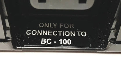 Black plastic label on the back of 3M bc-100 smart battery charger power base bc-210 for connection only