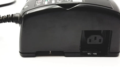 Black plastic 3m bc-100 smart battery charger power base with coiled cord and integrated plug socket