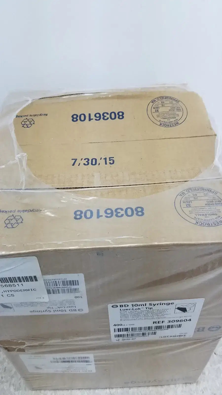 400 (4x100) Piece BD 10ml Syriinge Luer Lok Tip Ref 309604 - Syringes