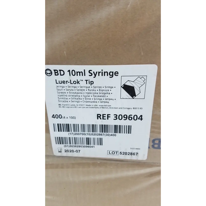 400 (4x100) Piece BD 10ml Syriinge Luer Lok Tip Ref 309604 - Syringes