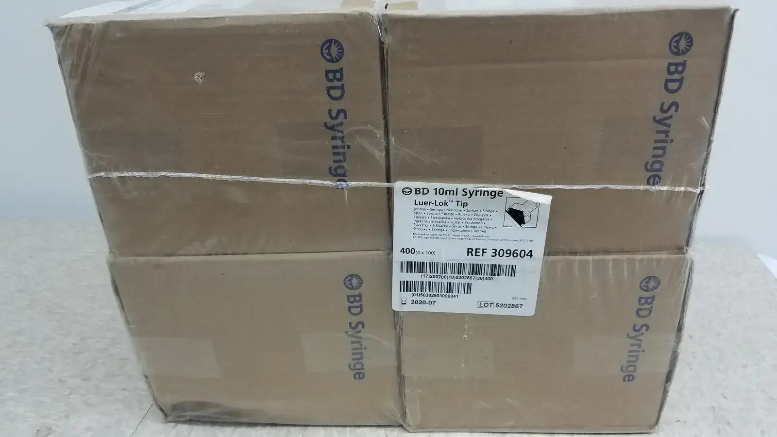 400 (4x100) Piece BD 10ml Syriinge Luer Lok Tip Ref 309604 - Syringes