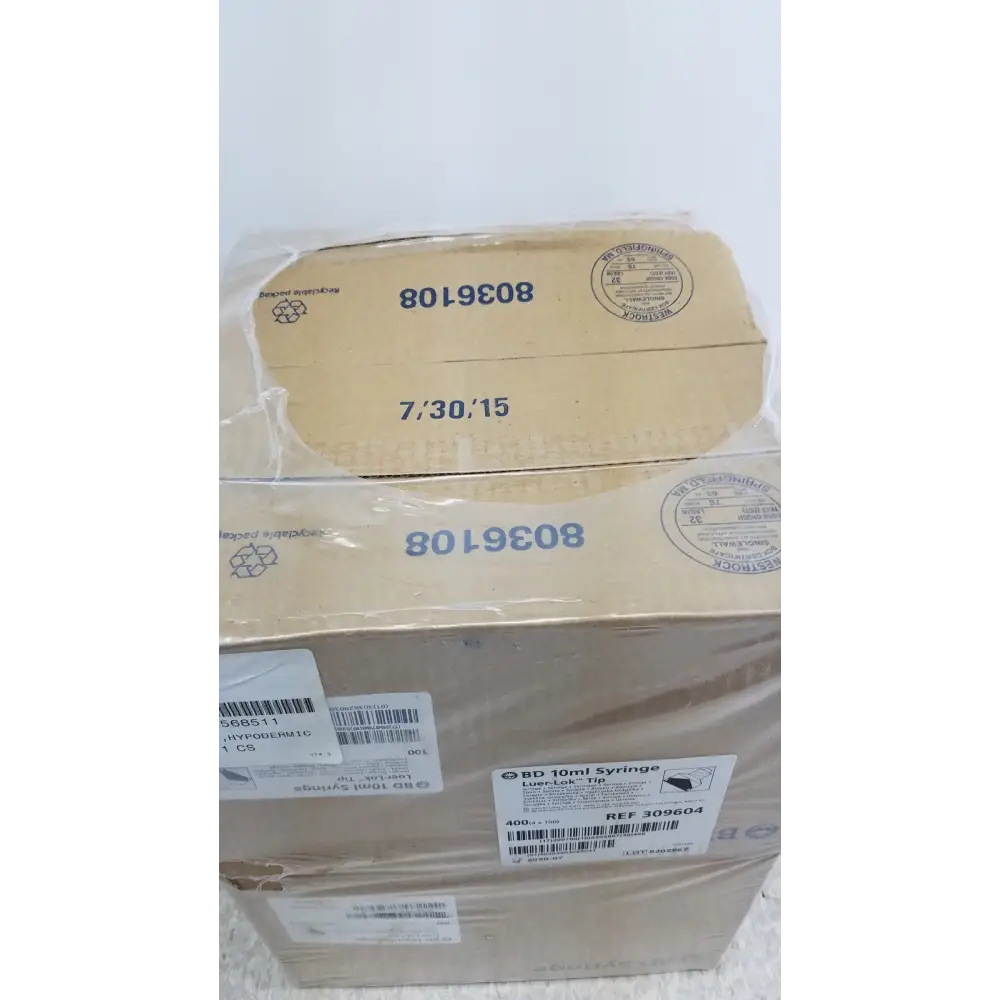 400 (4x100) Piece BD 10ml Syriinge Luer Lok Tip Ref 309604 - Syringes
