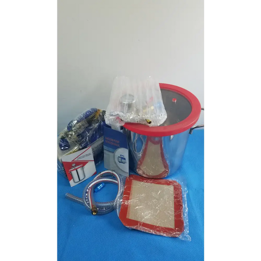 4CFM 1 Stage Vacuum Pump and 5 Gallon Degassing Chamber Kit - 1-Stage