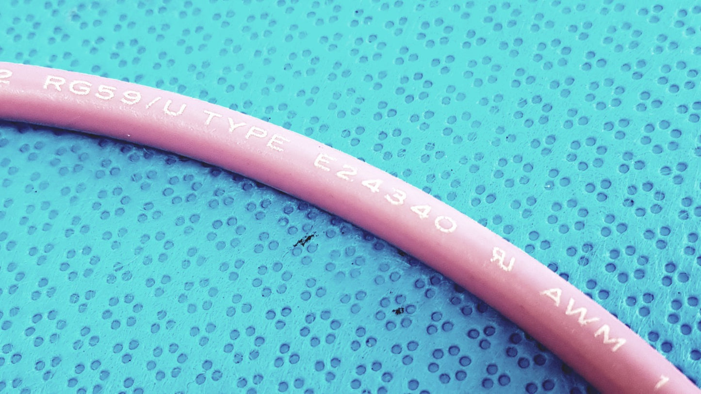 Trompeter Pink Video Patch Cord – 75 Ohm Coax Cable for Broadcast Use