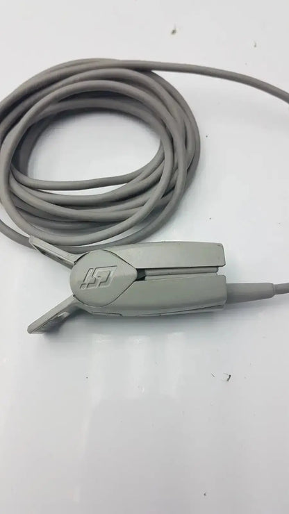 Gray medical 6-pin spo2 finger clip with ergonomic design and subtle logo for adult finger clip cable use