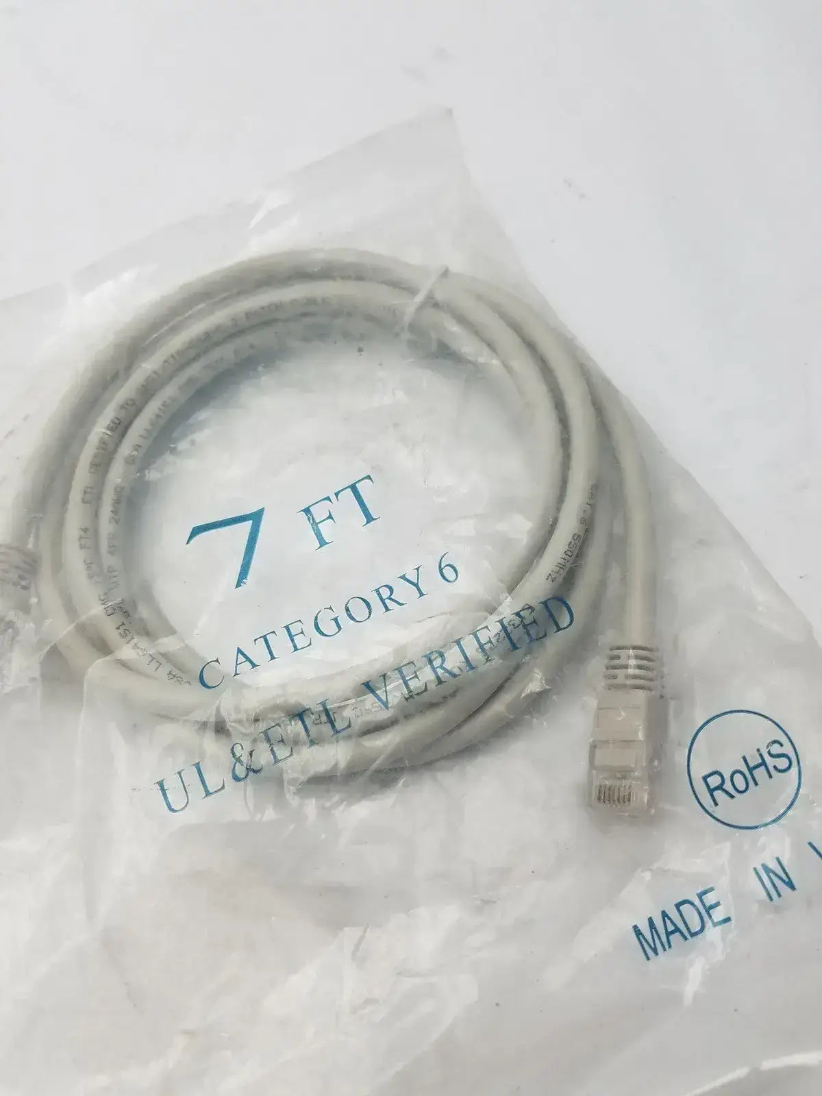 7ft Category 6 Ethernet Cable CAT UL & ETL Verified RoHS