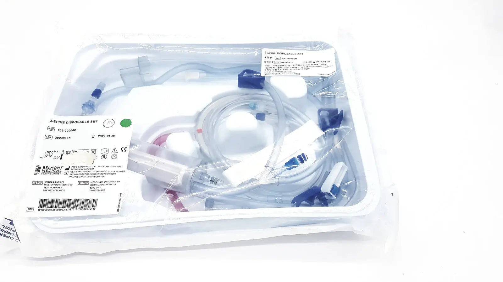 903-00006P: Belmont 3-Spike Disposable Set