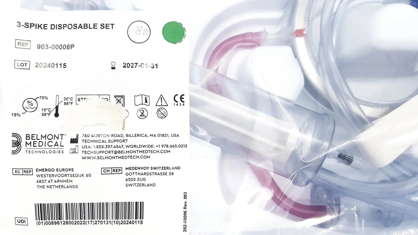 903-00006P: Belmont 3-Spike Disposable Set