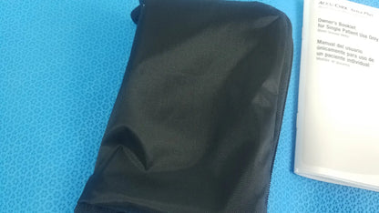 Black fabric pouch with zipper closure for aviva blood glucose medical equipment storage and portability