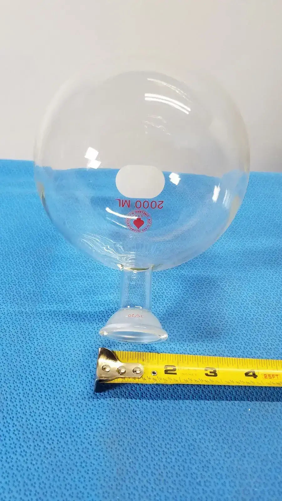 ACE GLASS 2000ML Round Bottom 20L Reaction Flask 35/20 Joint - Borosilicate - Laboratory Glassware