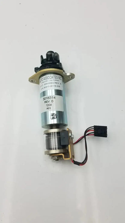 Acry associates 955v8669 rev a valve silver cylindrical motor with black plastic parts and multicolored wire harness