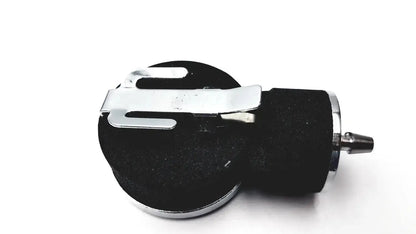 Black foam-filled car charger with silver metal clip and cylindrical connector for aneroid sphygmomanometer manual use