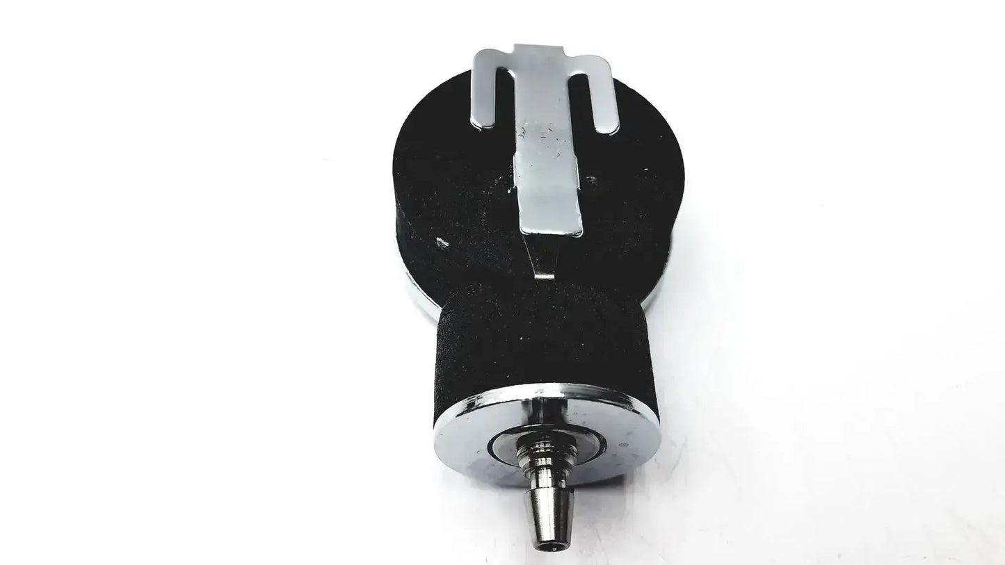 Black cylindrical adc gauge with silver clip and threaded metal tip for aneroid sphygmomanometer manual use