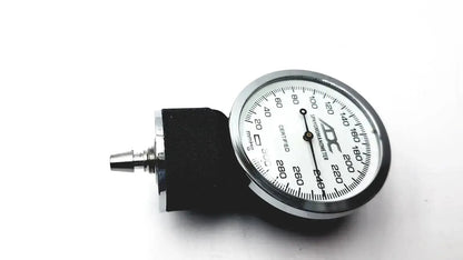 Silver-framed aneroid sphygmomanometer manual with white dial and black rubber cuff for sphygmomanometer manual blood use