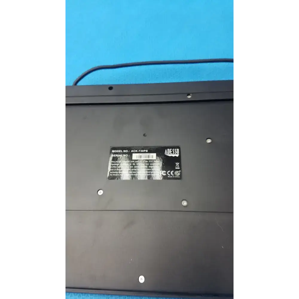 Adesso Model No ACK-730PB Rackmount Touchpad Keyboard
