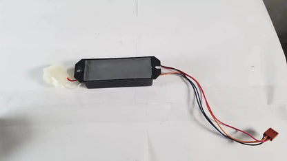 Black rectangular matte light power supply with three colored wires for advanced sterilization products asp-uv-999
