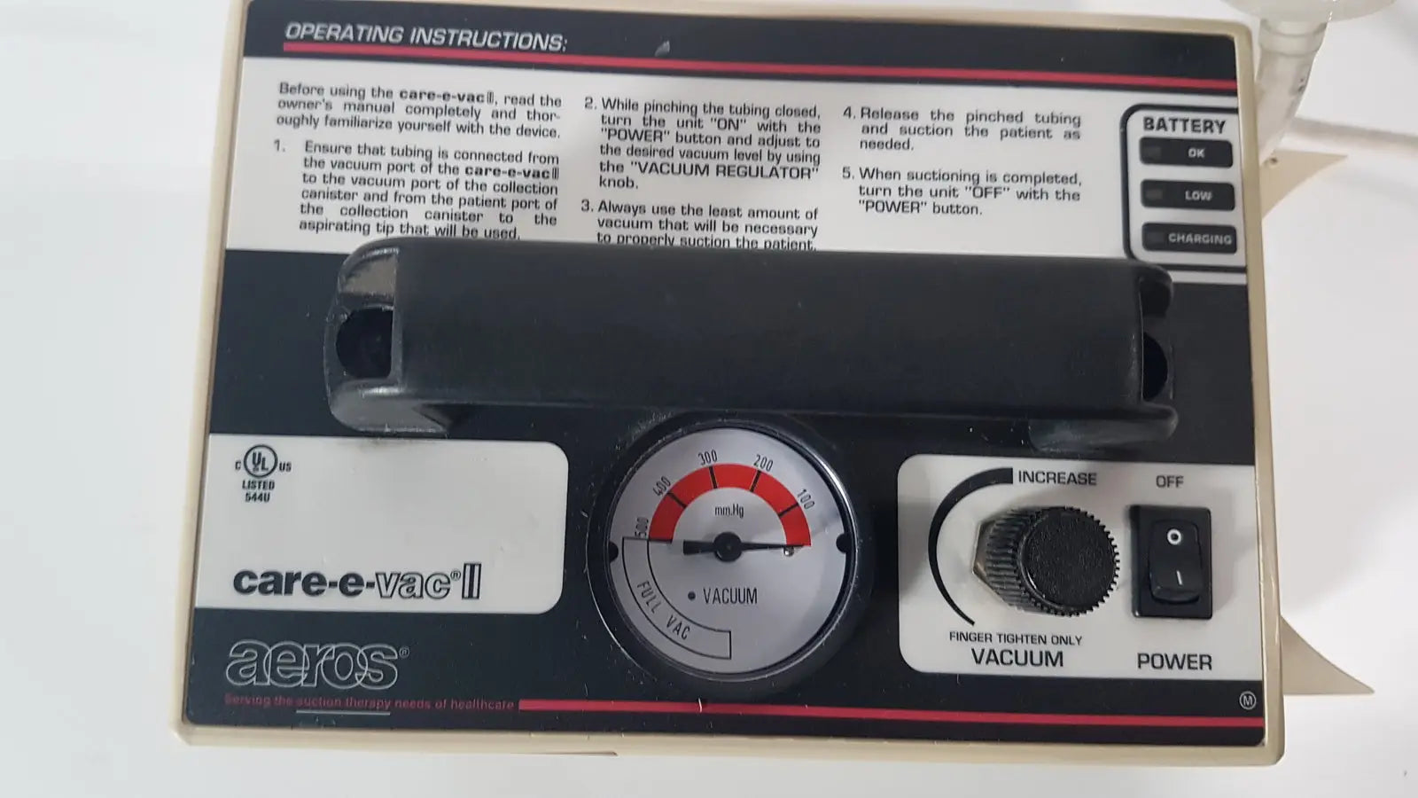 Aeros Care-E-Vac II Portable Suctiion Unit - Suction