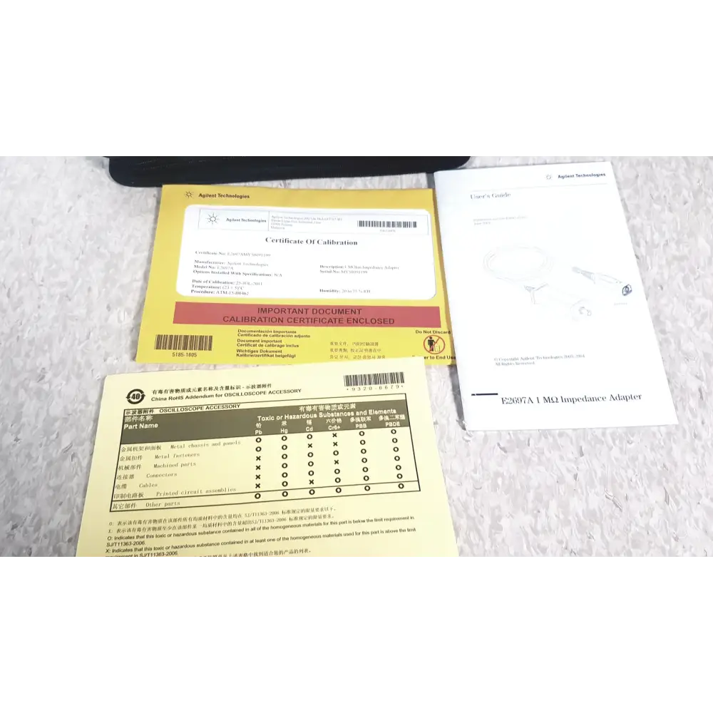 Agilent Technologies E2697A High Impedance Adapter with Papers - Oscilloscope