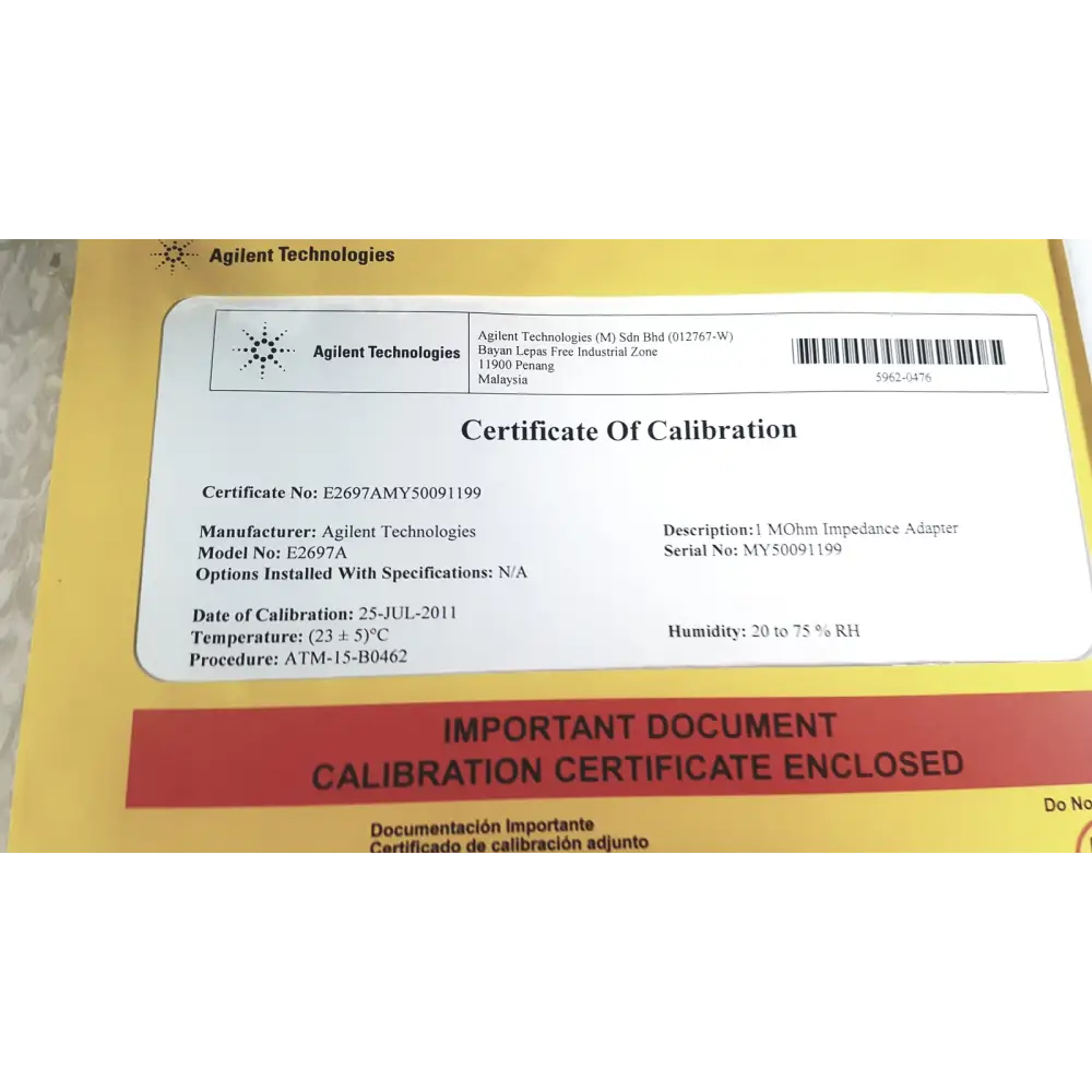 Agilent Technologies E2697A High Impedance Adapter with Papers - Oscilloscope