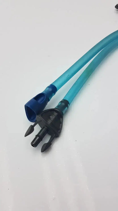 Aiircast air comprressor air comprressor hose with blue translucent tube and black and blue connectors for compression devices