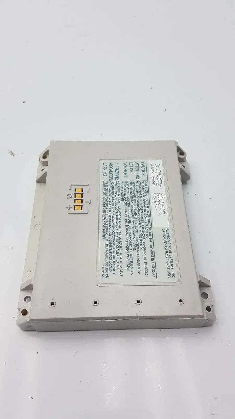 Alaris Medical 145997-101 Micro Power Electronics 102-547-001 - Battery