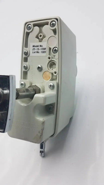 Light gray plastic industrial control box with screws and metal rod for allied healthcare vacutron suction regulator