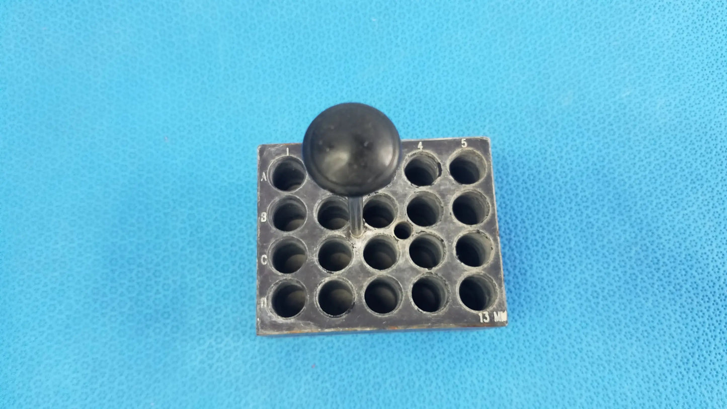 Aluminum 20-Place Dry Bath Heating Block for 13mm Test Tubes