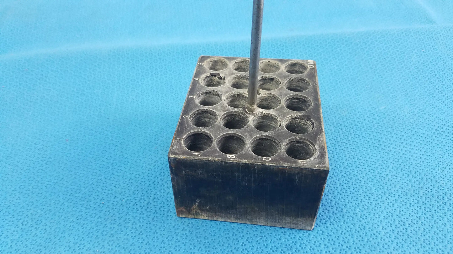 Aluminum 20-Place Dry Bath Heating Block for 13mm Test Tubes