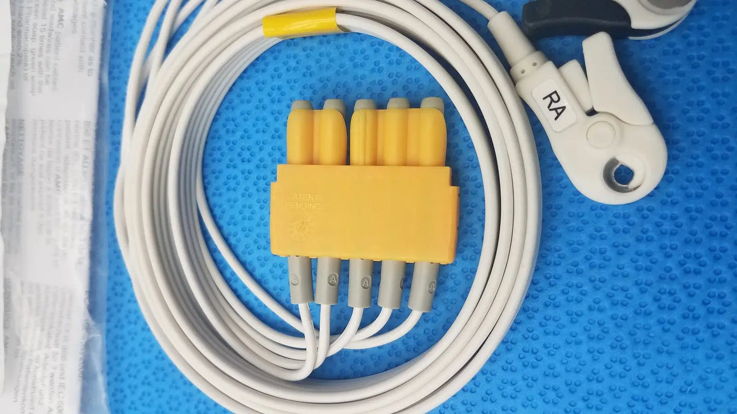 AMC 5-Lead GRPD Disposable ECG Cable – GE Multi-Link to Pinch Shielded 50’’