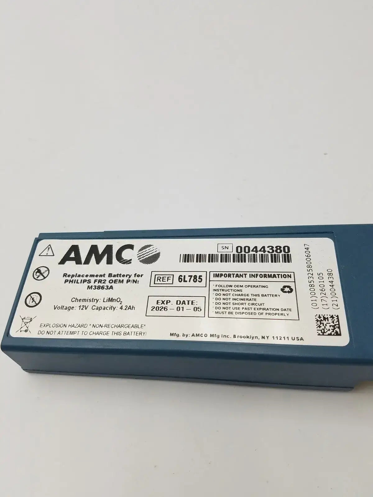AMCO 6L785 Non-Rechargeable Replacement Battery - AED